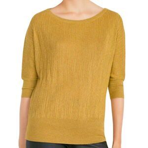 Like New Italian Yarn Gold Sparkly Dolman Sleeve Sweater Top